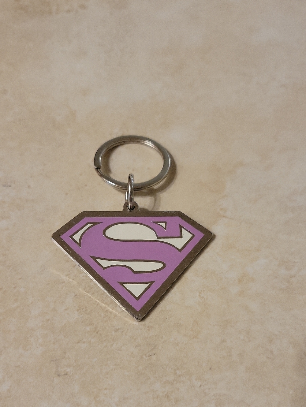 DC Comics 2006 Supergirl Purple Enamel Metal Keychain Charm